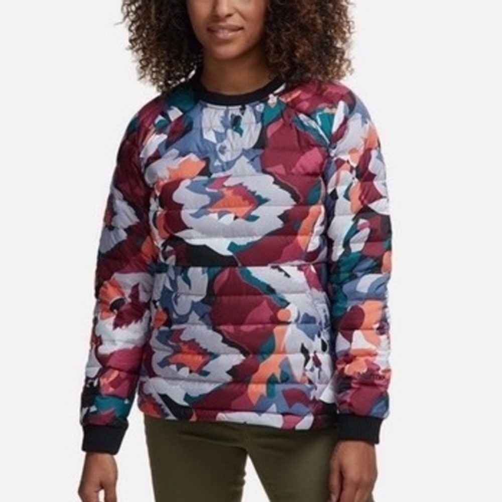Marmot Womens 700 Fill Down Puffer Pullover Jacket Floral Abstract Print Large